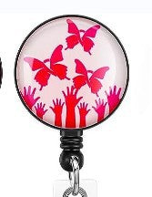 Wholesale Fans with ABS Badge Scroll Retractable Keychain